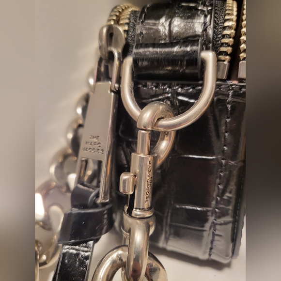 MARC JACOBS BLACK CROC CROSSBODY HANDBAG PURSE - Picture 10 of 10
